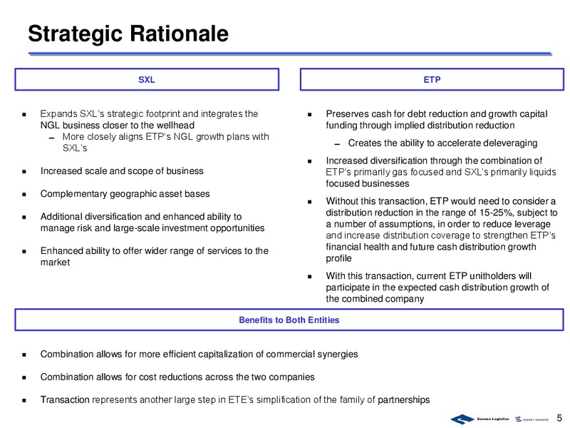 November 2016 Corporate Presentation – Sunoco Logistics Partners L.P. – slide 5