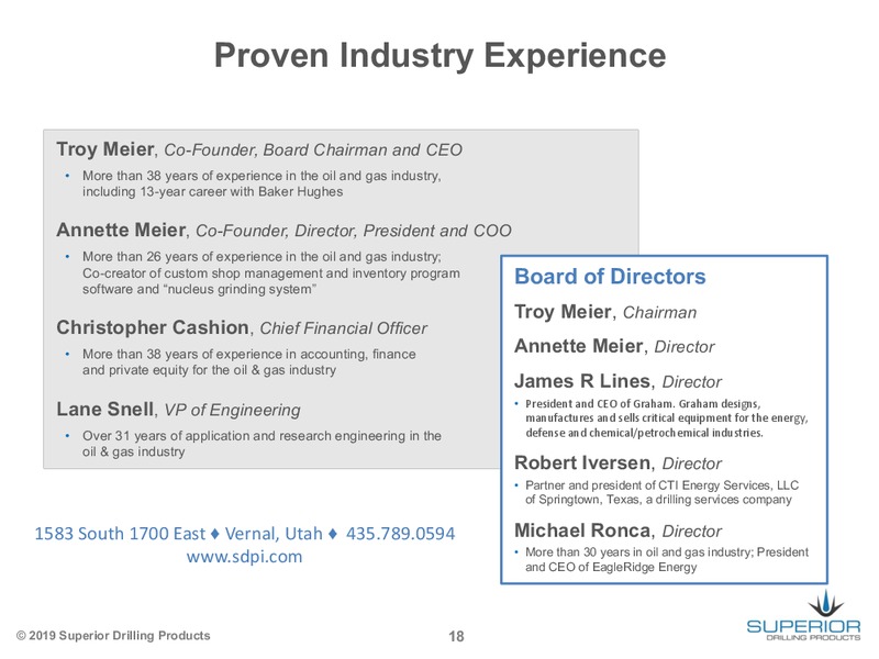 EnerCom Oil and Gas Conference – Superior Drilling Products – slide 18