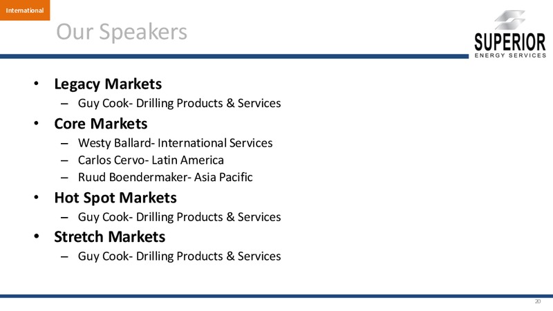 INVESTOR PRESENTATION – Superior Energy Services, Inc. – slide 19