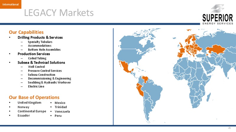 INVESTOR PRESENTATION – Superior Energy Services, Inc. – slide 20