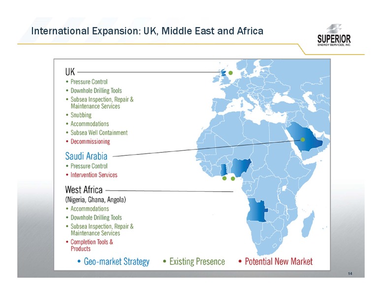 34TH ANNUAL RAYMOND JAMES INSTITUTIONAL INVESTORS CONFERENCE – Superior Energy Services, Inc. – slide 14