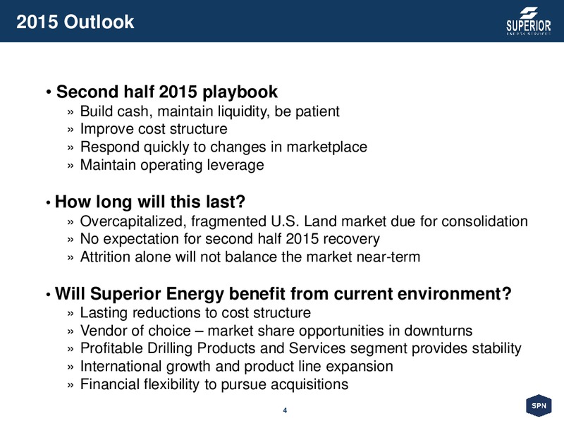August 2015 Investor Presentation – Superior Energy Services, Inc. – slide 3