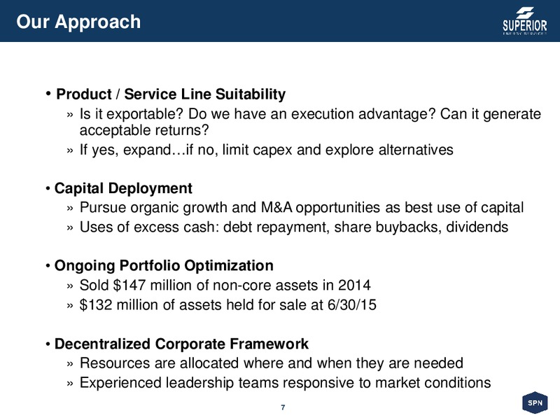 August 2015 Investor Presentation – Superior Energy Services, Inc. – slide 6