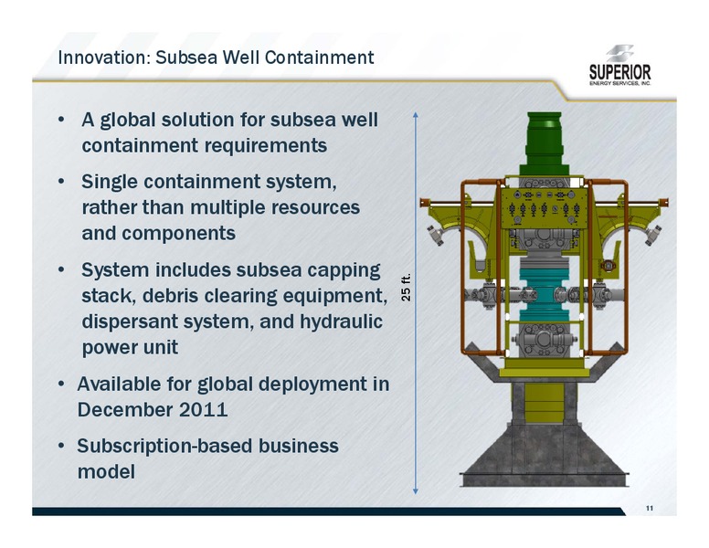 JOHNSON RICE ENERGY CONFERENCE – Superior Energy Services, Inc. – slide 11