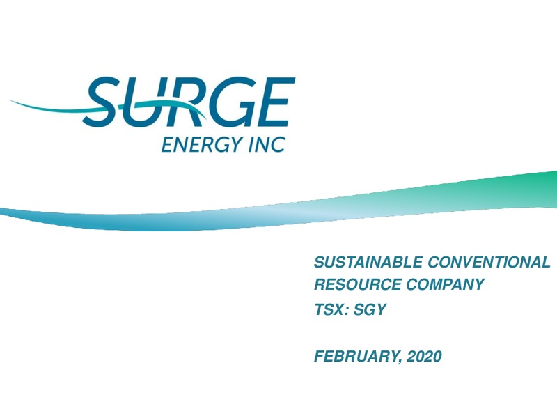 February 2020 Investor Presentation – Surge Energy Inc – slide 1