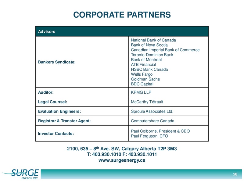 March 2017 Investor Presentation – Surge Energy Inc – slide 28