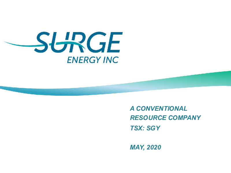 May 2020 Investor Presentation – Surge Energy Inc – slide 1