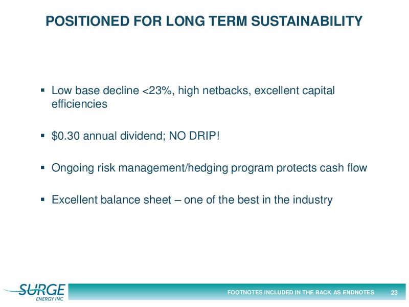 JUNE 2015 CORPORATE PRESENTATION – Surge Energy Inc – slide 23