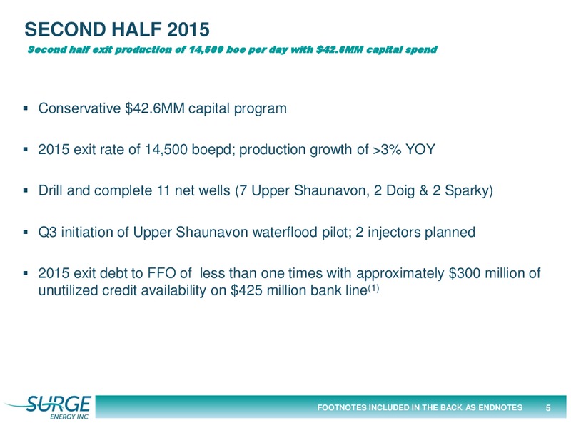 August 2015 Investor Presentation – Surge Energy Inc – slide 5
