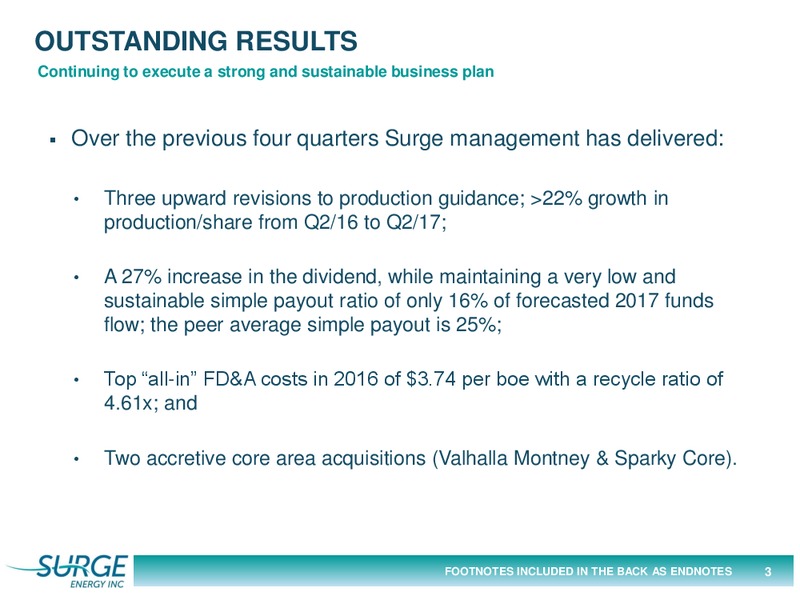September 2017 Investor Presentation – Surge Energy Inc – slide 3