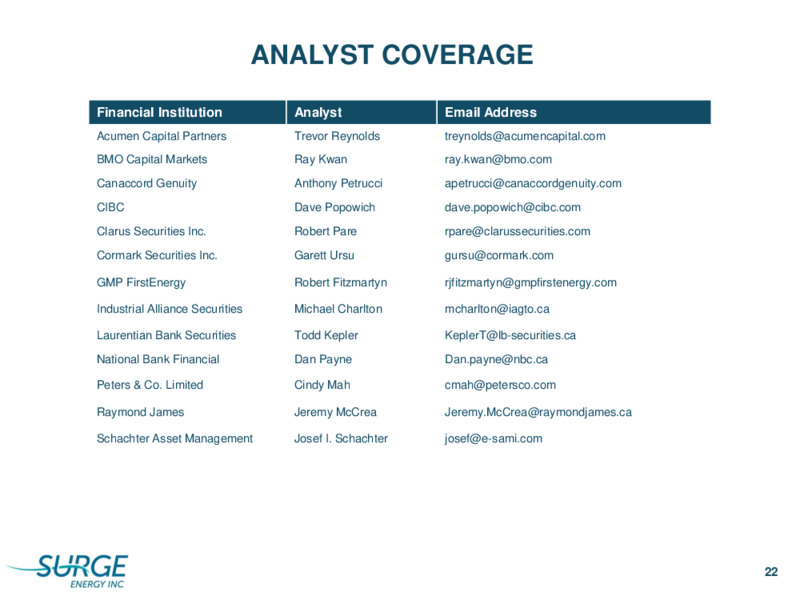 Q3 2020 Earnings Presentation – Surge Energy Inc – slide 22