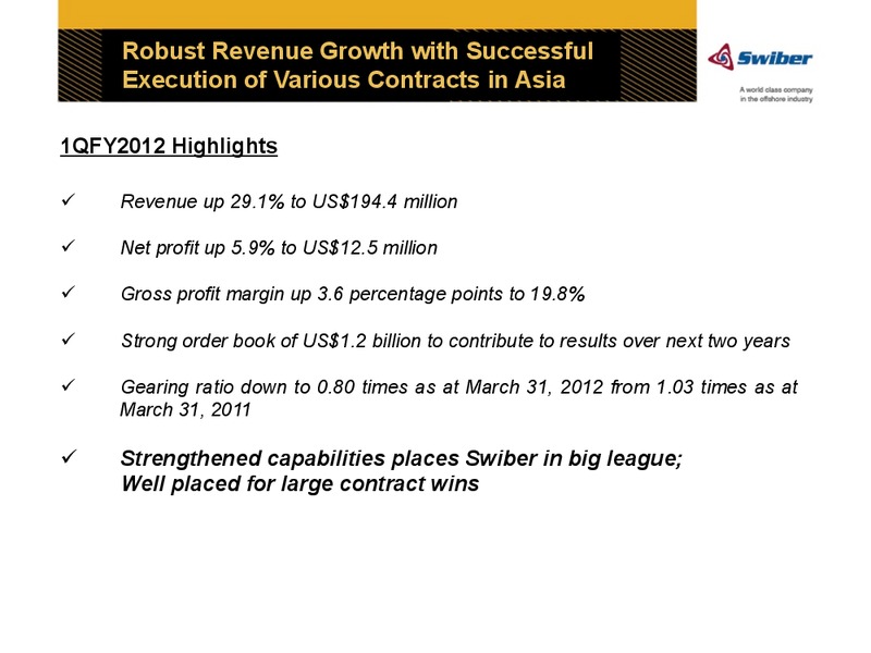 MAY 2012 CORPORATE PRESENTATION – Swiber Holdings Limited – slide 3