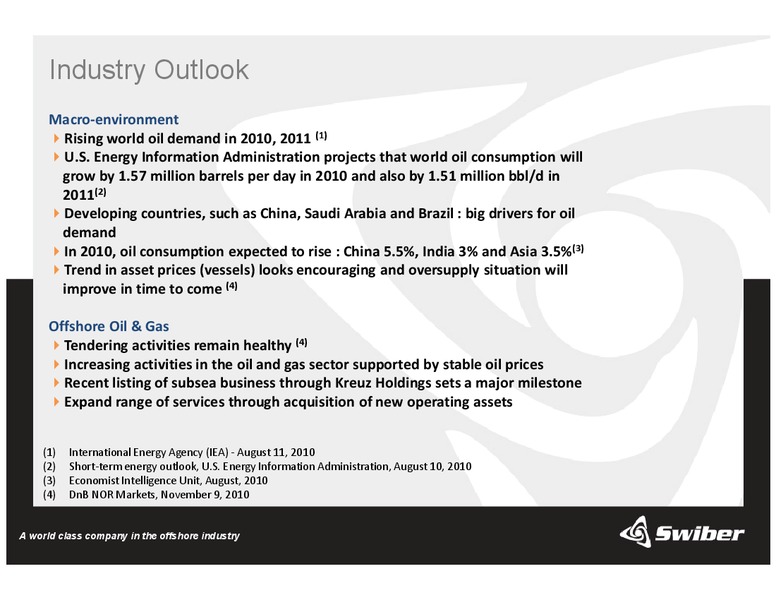 Q3 2010 EARNINGS CALL – Swiber Holdings Limited – slide 14