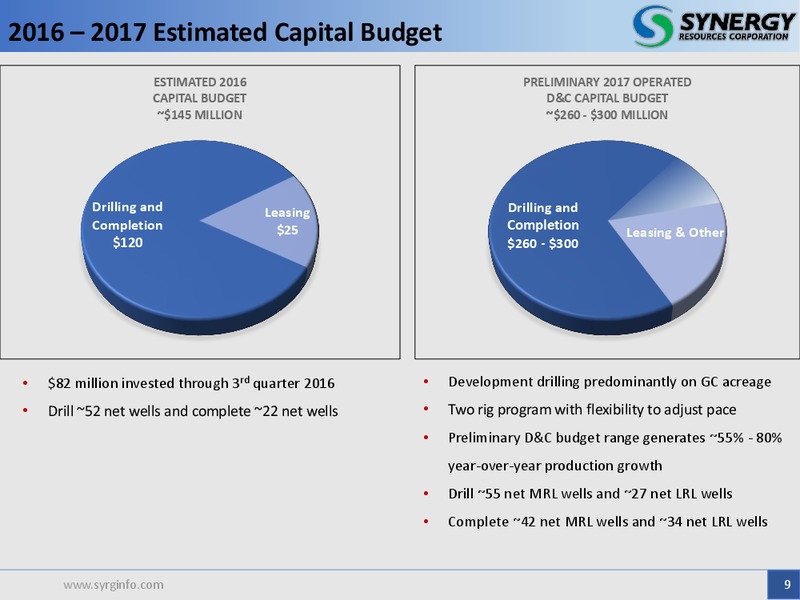 December 2016 Investor Presentation – SRC Energy Inc – slide 8