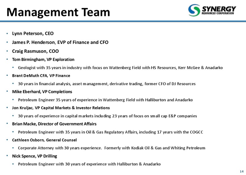 January 2016 Investor Presentation – SRC Energy Inc – slide 13