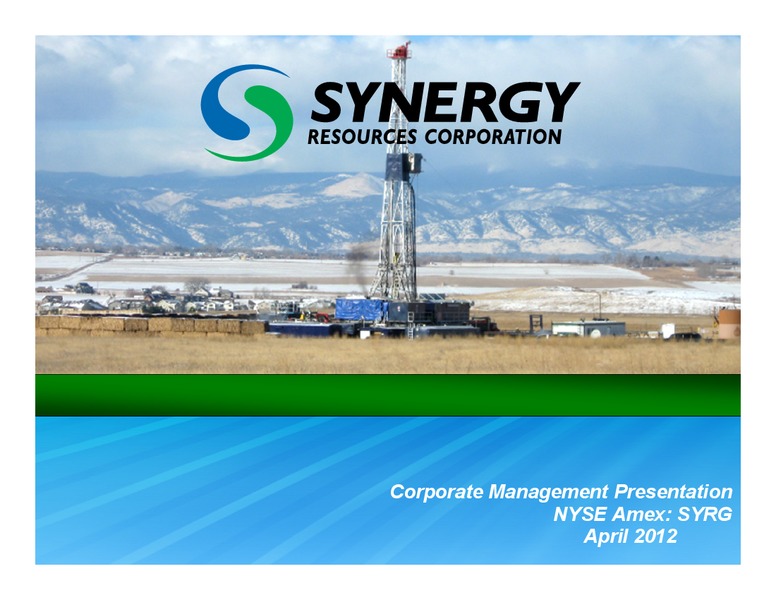 April 2012 Investor Presentation – SRC Energy Inc – slide 1