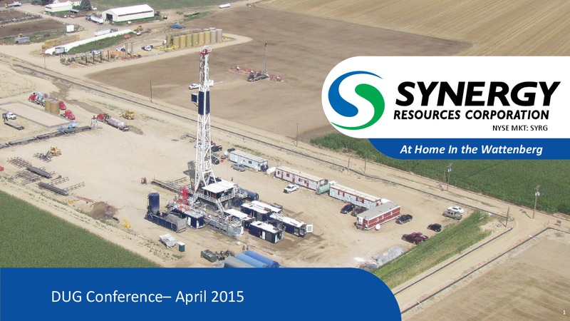 DUG Conference April 2015 – SRC Energy Inc – slide 1