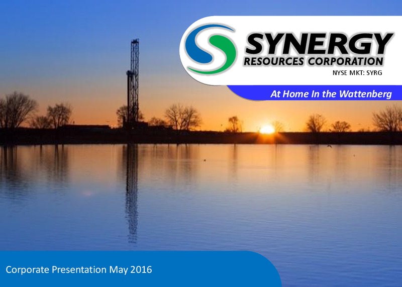 May 2016 Corporate Presentation – SRC Energy Inc – slide 1