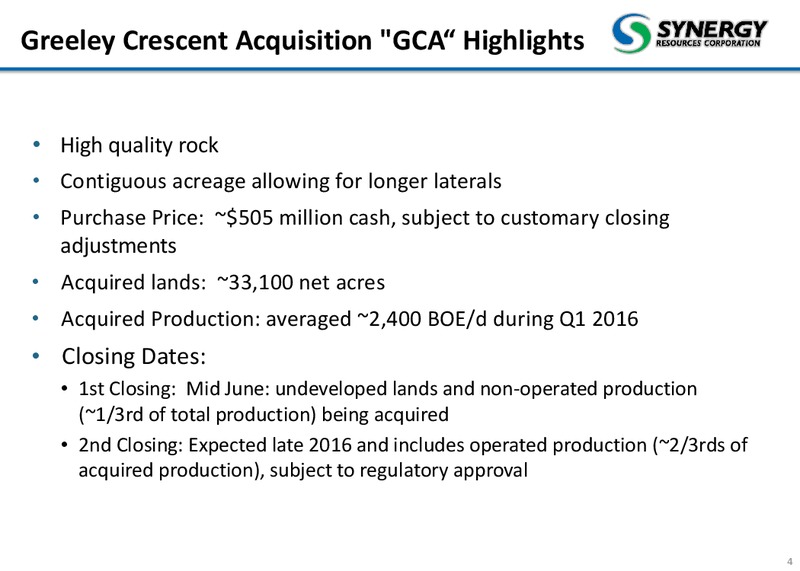 June 2016 Corporate Presentation – SRC Energy Inc – slide 3