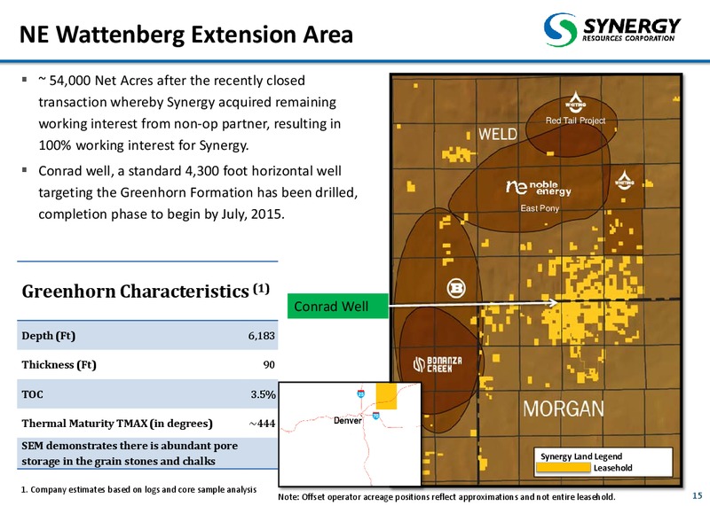 JUNE 2015 CORPORATE PRESENTATION – SRC Energy Inc – slide 15