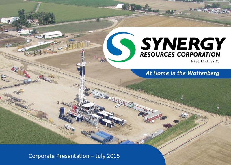 July 2015 Investor Presentation – SRC Energy Inc – slide 1