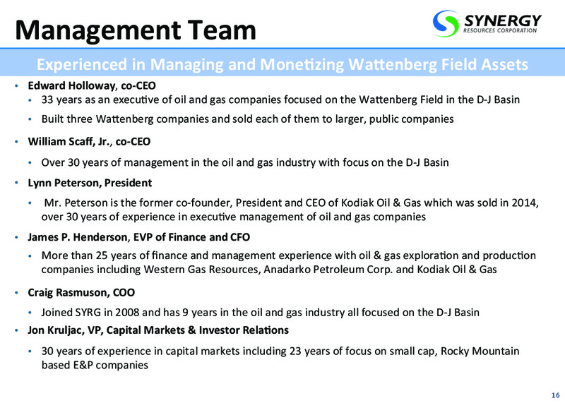 November 2015 Corporate Presentation – SRC Energy Inc – slide 15