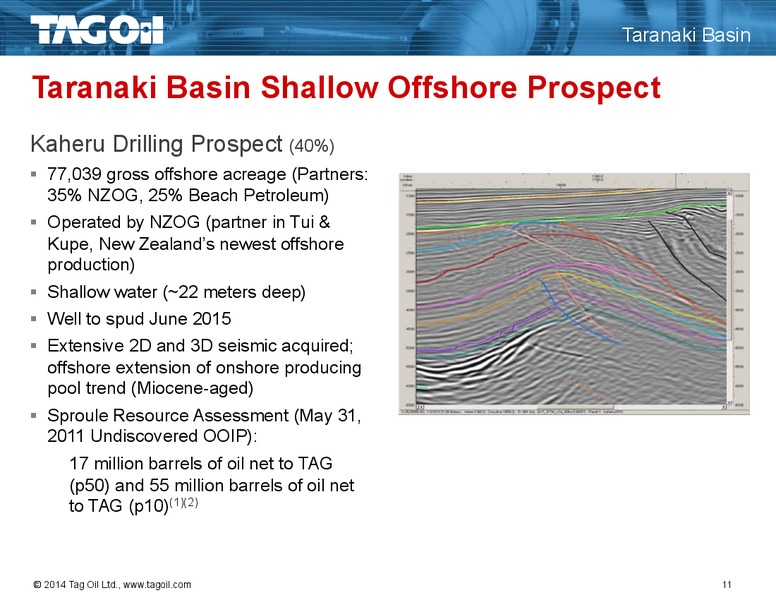 Investor Presentation – TAG Oil Ltd. – slide 11