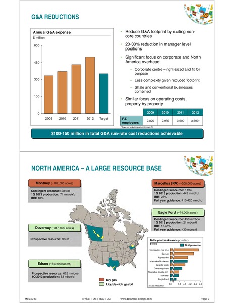Q1 2013 EARNINGS CALL – Talisman Energy Inc. – slide 11