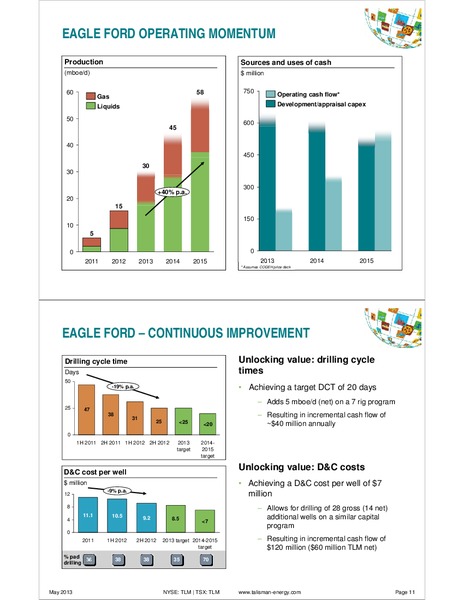 Q1 2013 EARNINGS CALL – Talisman Energy Inc. – slide 13