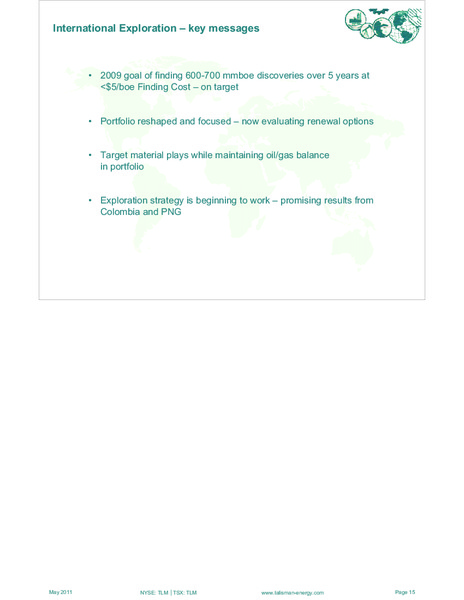MAY 2011 INVESTOR OPEN HOUSE – Talisman Energy Inc. – slide 89