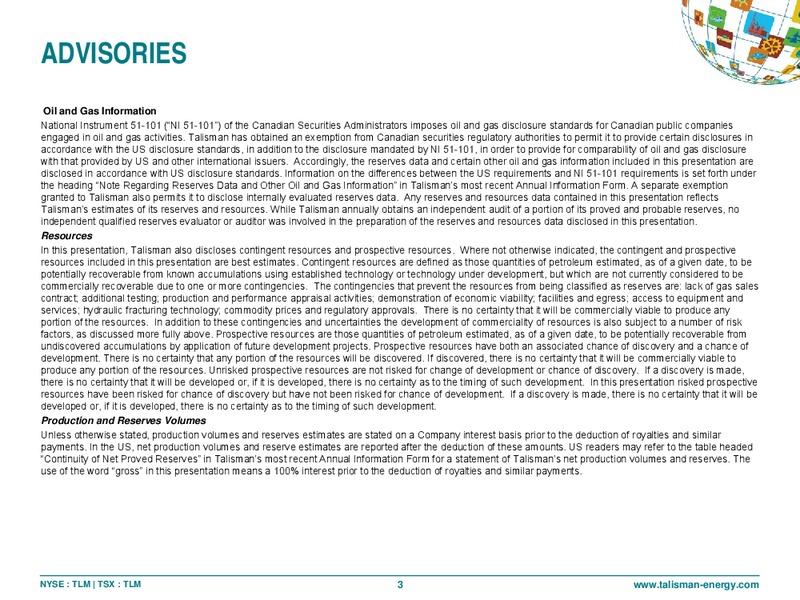 CAPP INVESTMENT SYMPOSIUM – Talisman Energy Inc. – slide 2