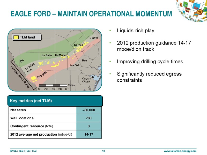 CAPP INVESTMENT SYMPOSIUM – Talisman Energy Inc. – slide 12