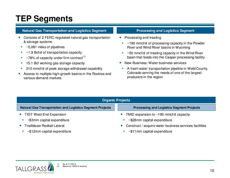EMG Annual Meeting – Tallgrass Energy Partners, Lp – slide 9
