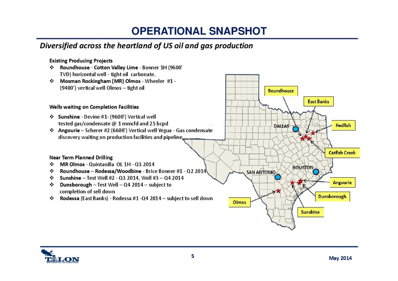 Australian Roadshow – Talon Petroleum Limited – slide 5