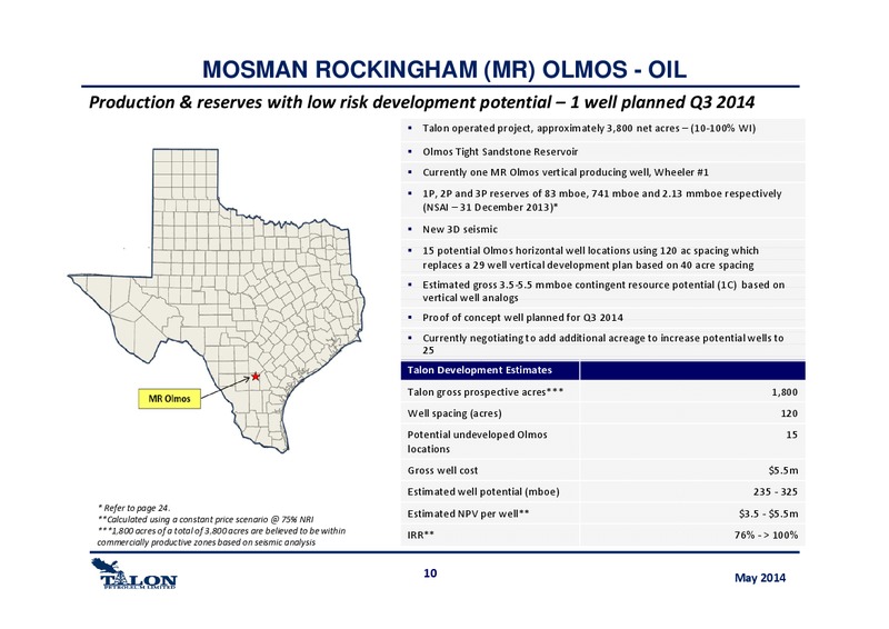 Australian Roadshow – Talon Petroleum Limited – slide 10
