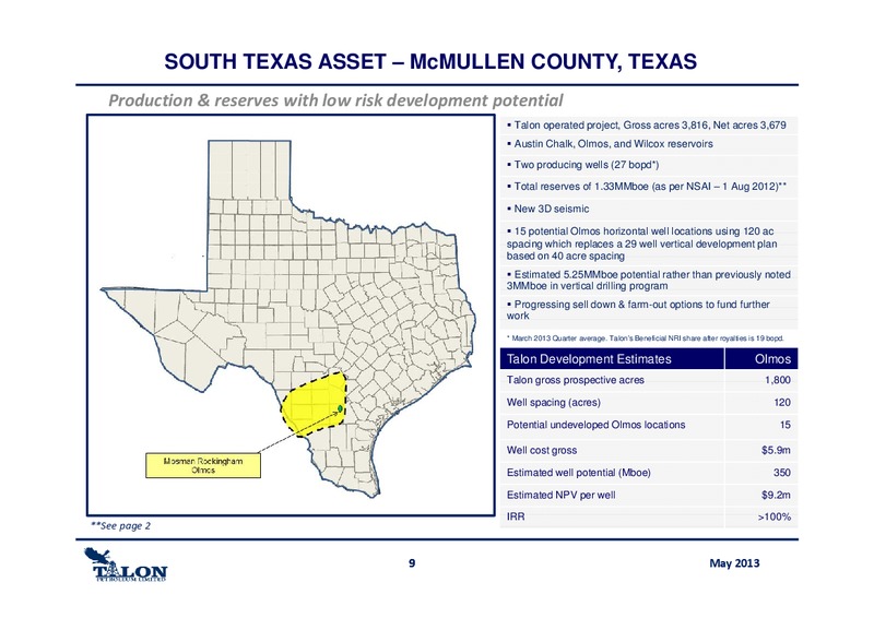 Investor Presentation – Talon Petroleum Limited – slide 8