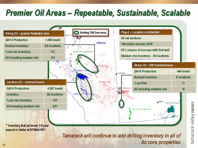 MARCH 2015 CORPORATE PRESENTATION – Tamarack Valley Energy Ltd. – slide 18