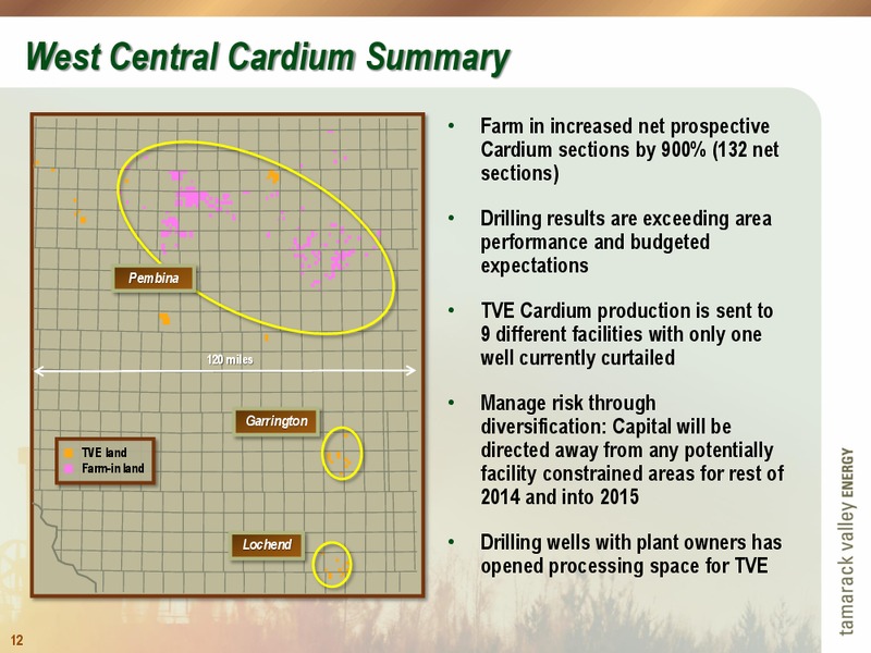 INVESTOR PRESENTATION – Tamarack Valley Energy Ltd. – slide 12
