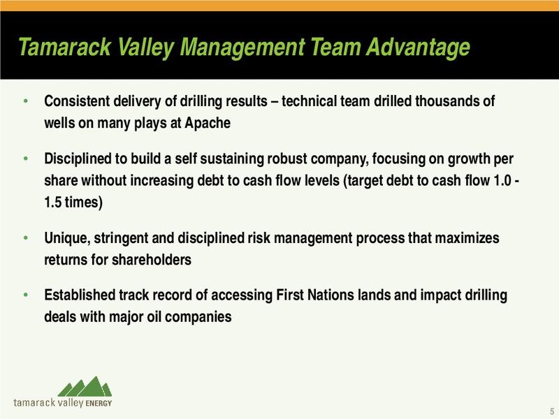 2012 CAPP CONFERENCE – Tamarack Valley Energy Ltd. – slide 4