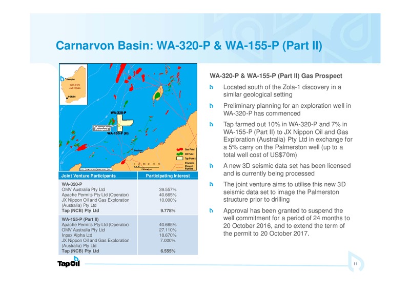 Investor Presentation – Tap Oil – slide 9
