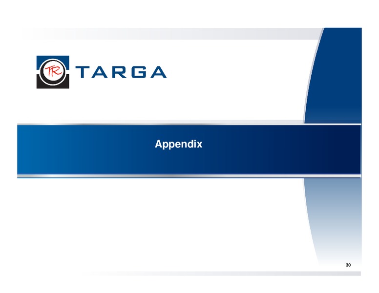 Q3 2012 – Targa Resources Corp. – slide 29
