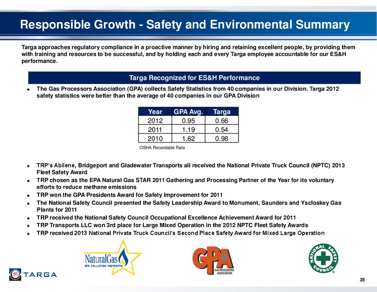 Q3 2013 EARNINGS CALL – Targa Resources Corp. – slide 34