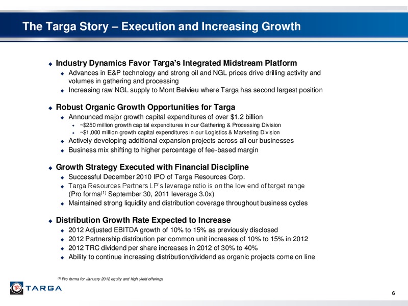 INVESTOR PRESENTATION – Targa Resources Partners Lp – slide 5
