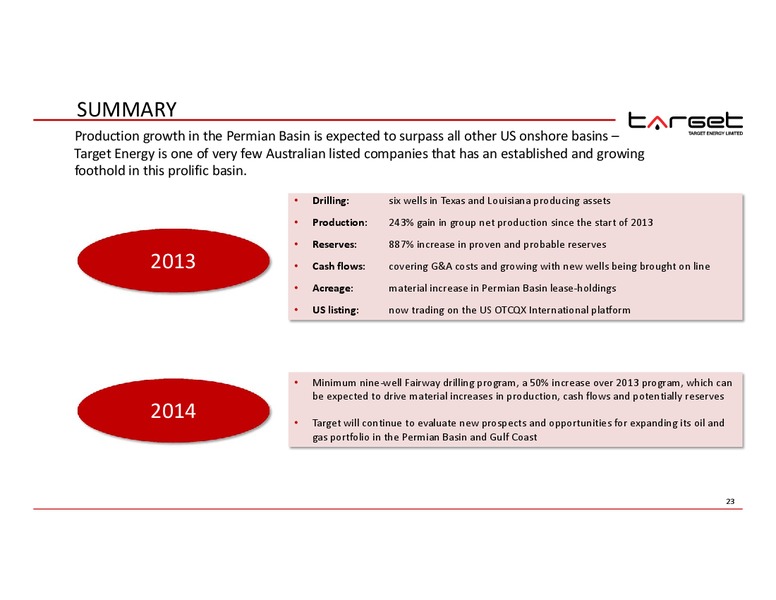 IPAA OGIS NYC – Target Energy Limited – slide 22