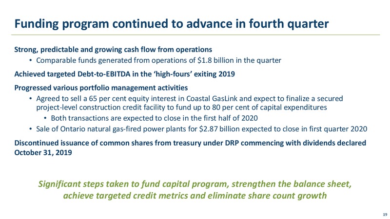 4Q 2019 Earnings Presentation – Transcanada Corp. – slide 18