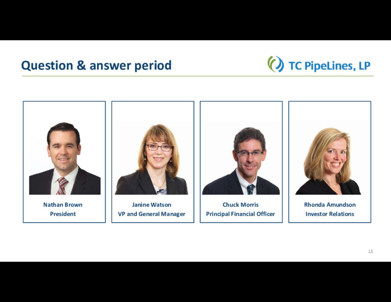 First Quarter 2020 Conference Call – TC Pipelines, Lp – slide 11