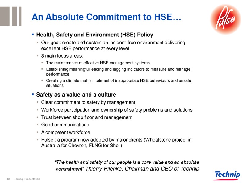 INVESTOR PRESENTATION – Technip – slide 13