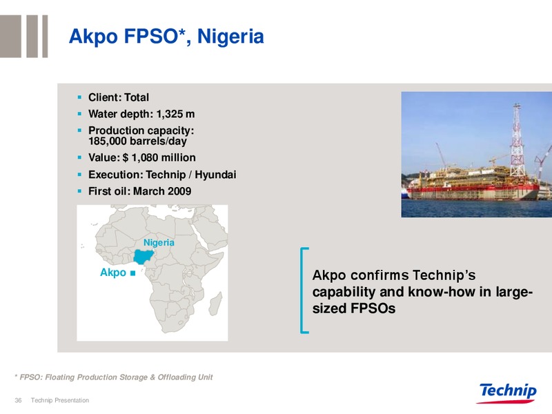 INVESTOR PRESENTATION – Technip – slide 36