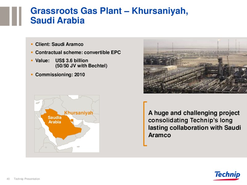 INVESTOR PRESENTATION – Technip – slide 40
