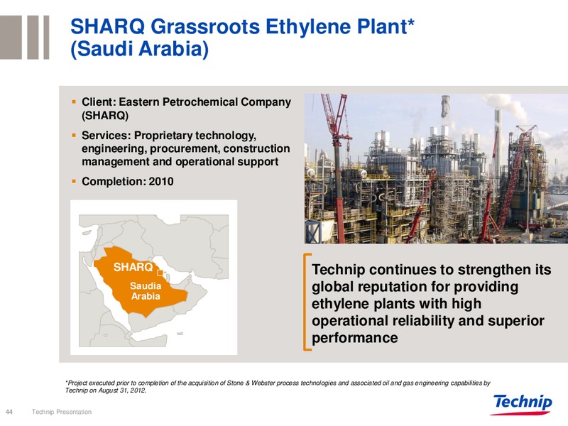 INVESTOR PRESENTATION – Technip – slide 44